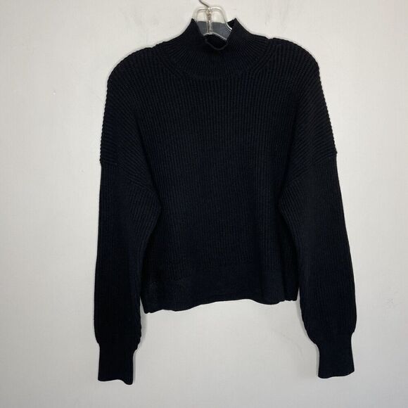J.CREW Sweater Womens Medium Ribbed Turtleneck Pullover NEW Black BV348 - Picture 1 of 9
